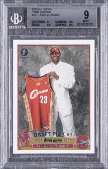 2003-04 Topps First Edition #221 LeBron James Rookie Card - BGS MINT 9